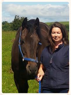 Trish with her retired racehorse Master Murphy.